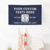 Markenbezeichnung Navy Blue Modern Simple Business Banner (Insitu)