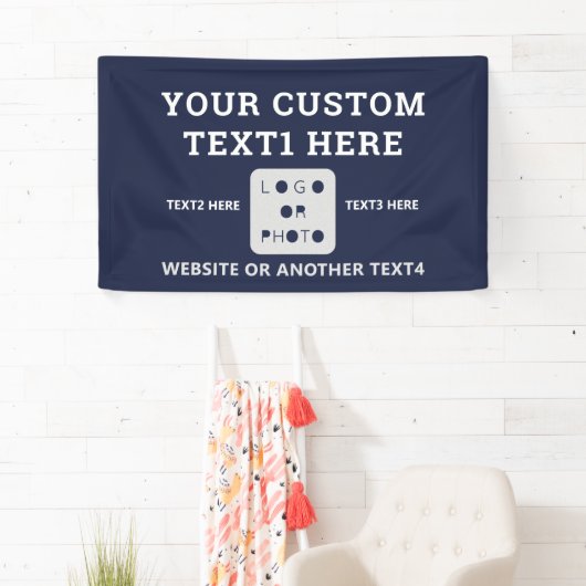 Markenbezeichnung Navy Blue Modern Simple Business Banner (Insitu)