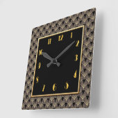 Markenbezeichnung New Art Deco Gemustert Quadratische Wanduhr (Winkel)