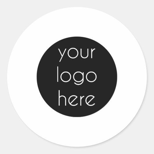 Markenbezeichnung "personalisiertes weißes Unterne Runder Aufkleber (Vorderseite)