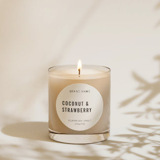 Markenbezeichnung & Scent White Minimalistisch Can Runder Aufkleber