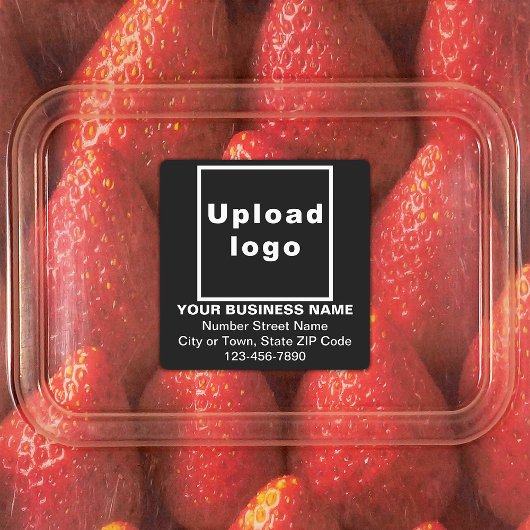 Markenbezeichnungen auf den Black Square Adhesive  Etiketten