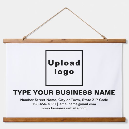 Markenbezeichnungen für das White Rectangle-Bindeb Wandteppich Mit Holzrahmen (Vorne)