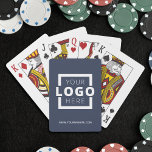 Markenblau für kundenspezifische Firmenlogos Spielkarten<br><div class="desc">Gehen Sie über den typischen Werbe-Stift oder Notizblock hinaus und geben Sie ein individualisierbares Kartendeck mit Ihrem Logo und Website-URL. Setzen Sie die Anpassung des Brandings auf die nächste Stufe,  indem Sie eine Hintergrundfarbe auswählen,  die Ihrer Markenfarbe entspricht.</div>
