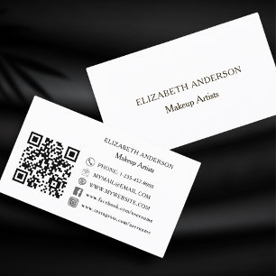 Markenfarbe Qr-Code für soziale Medien Visitenkarte
