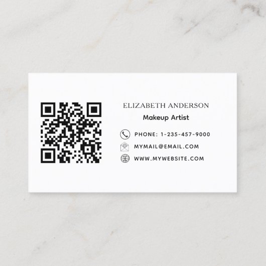 Markenfarbe Qr Code modern minimalistisch Visitenkarte (Rückseite)