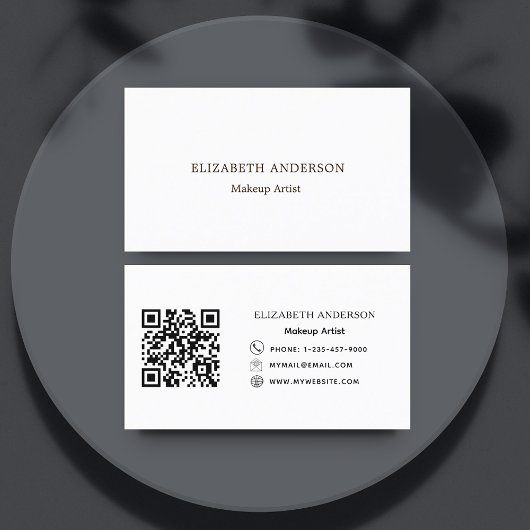 Markenfarbe Qr Code modern minimalistisch Visitenkarte