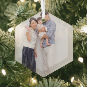 Markenförderungs-Foto-Glas-Hexagon Ornament Aus Glas