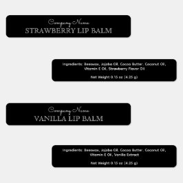Markeningredienz für Schwarz und Weiß-Lip-Balm Etiketten