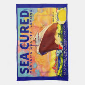 Markenlemonen mit Meerblick Geschirrtuch (Vertikal)