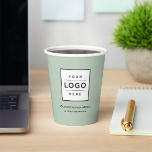 Markenlogo in Hellgrün für Unternehmen Pappbecher