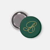 Markenlogo-Monogramm Anfangsbuchstabe Grün Magnet (Vorderseite/Rückseite)