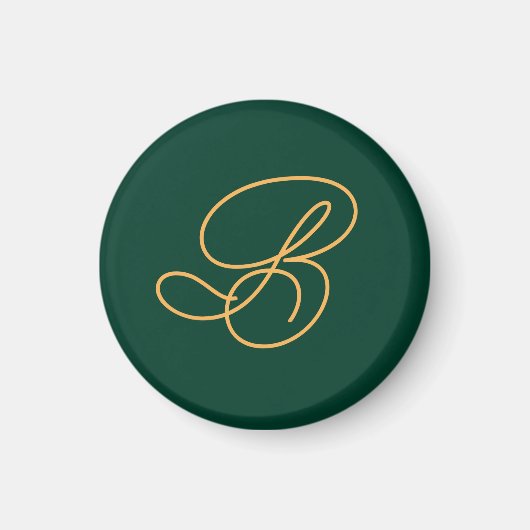 Markenlogo-Monogramm Anfangsbuchstabe Grün Magnet (Vorne)