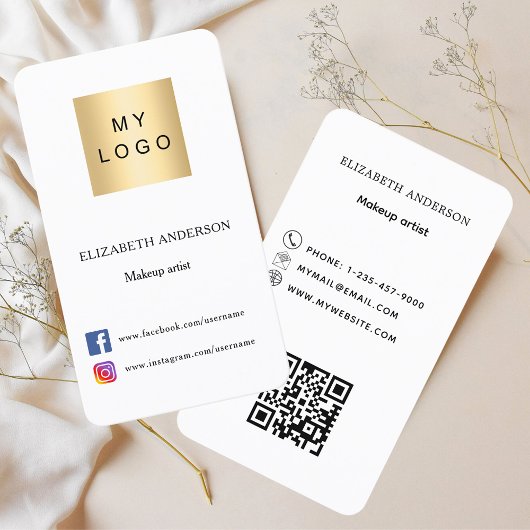 Markenlogo Qr Code Social Media Visitenkarte