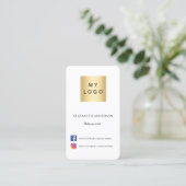 Markenlogo Qr Code Social Media Visitenkarte (Stehend Vorderseite)