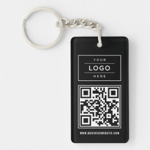 Markenlogo Schwarz QR Website Promo Schlüsselanhänger