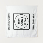 Markenlogo-Text Werbewand-Design für Unternehmen Wandteppich (Vorderseite (Horizontal))