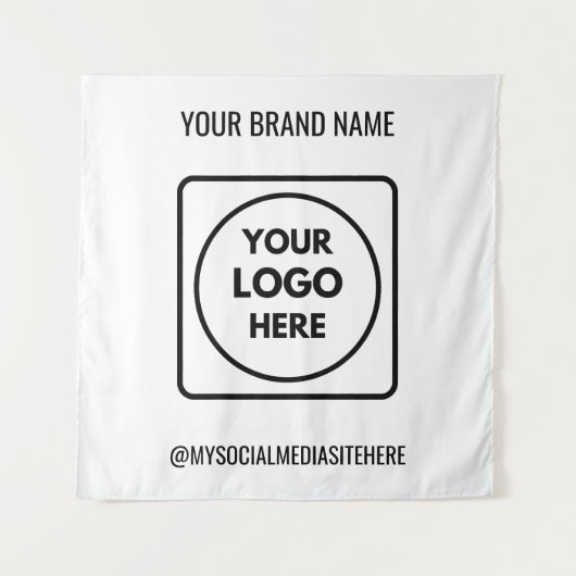 Markenlogo-Text Werbewand-Design für Unternehmen Wandteppich (Vorderseite)