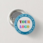 Markenlogo und Text Geschäft Promotions-Button Button (Vorne & Hinten)
