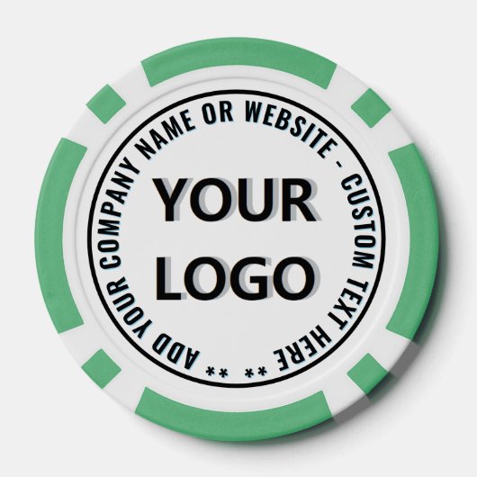 Markenlogo und Text Poker Chips Beispiel (Rückseite)
