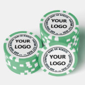 Markenlogo und Text Poker Chips Beispiel (Stapel)