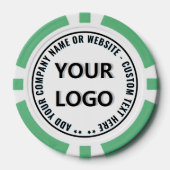 Markenlogo und Text Poker Chips Beispiel (Vorderseite)