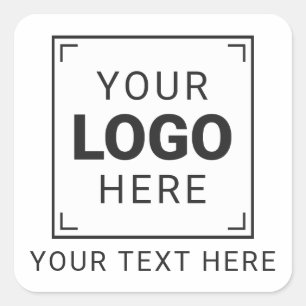 Markenlogo und Text Quadratischer Aufkleber
