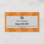 Markenloyalty mit dem modernen orangefarbenen Grau Rabattkarte (Vorderseite)