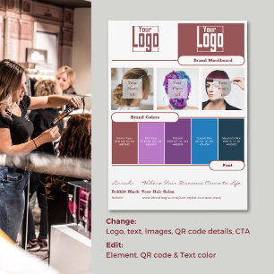 Markenmoodboard-Karte für Haarstühle - Markenkennz Einladung