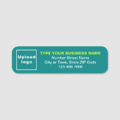 Markenname Aquamarin Long Rectangle Namensschild (Vorderseite)