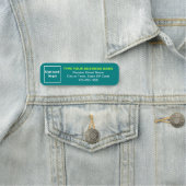 Markenname Aquamarin Long Rectangle Namensschild (Beispiel)