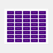Markenname auf dem Lila Rechteck-Bekleidungslabel Etiketten (Blatt)