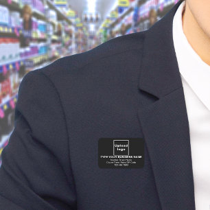 Markenname Black Rectangle Namensschild