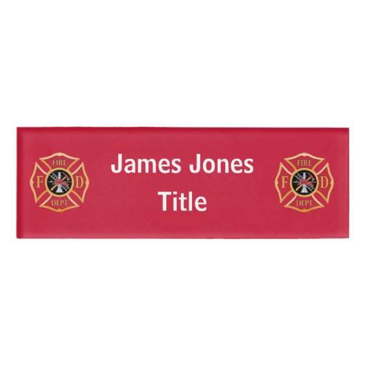 Markenname des Feuerwehrmanns Namenschild (Vorderseite)