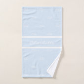 Markenname für hellblaue Monogramm Badhandtuch Set (Handtuch)