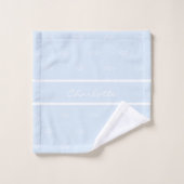 Markenname für hellblaue Monogramm Badhandtuch Set (Waschlappen)
