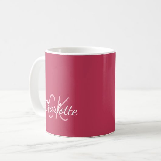 Markenname für Magenta-Monogramm Kaffeetasse (Vorderseite Links)