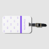 Markenname für weißes violettes Monogramm Gepäckanhänger (Vorderseite (Horizontal))