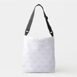 Markenname für weißes violettes Monogramm Tragetaschen Mit Langen Trägern