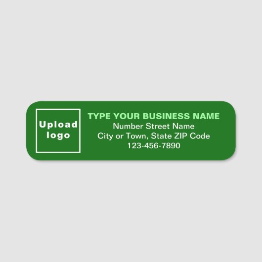 Markenname Green Long Rectangle Namensschild (Vorderseite)