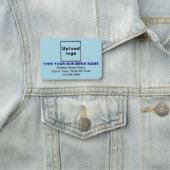 Markenname Light Blue Rectangle Namensschild (Beispiel)