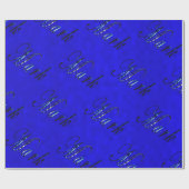 Markenname-Logos auf blau, Geschenkpapier (Flach)