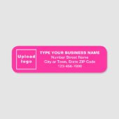 Markenname Pink Long Rectangle Namensschild (Vorderseite)