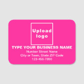 Markenname Rosa Rectangle Namensschild (Vorderseite)