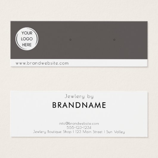 Markenspezifische Logo-Ohrring-Schmuck-Display-Kar (Vorne & Hinten)