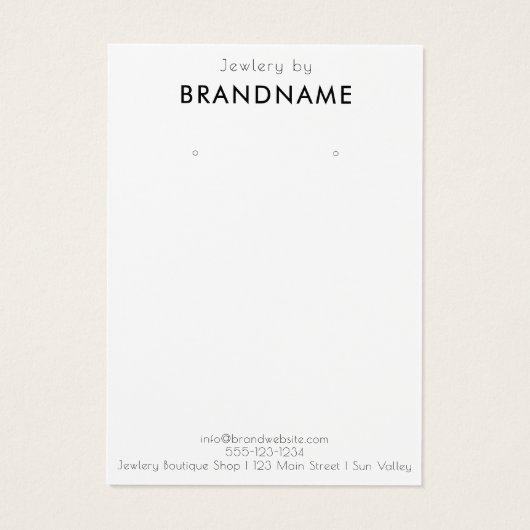 Markenspezifische Logo-Ohrring-Schmuck-Display-Kar (Rückseite)