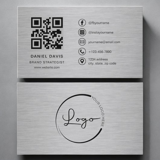 Markenstratege Metal QR Code Visitenkarte