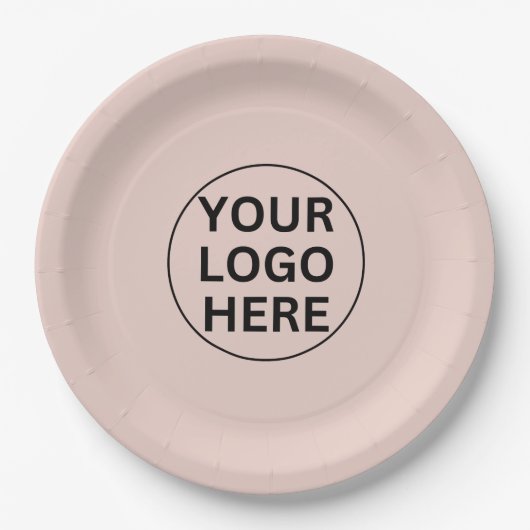 Markenwerbung Logo für Unternehmen Rosa Rosa Pappteller (Vorderseite)