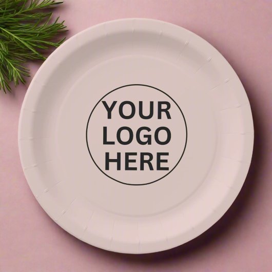 Markenwerbung Logo für Unternehmen Rosa Rosa Pappteller