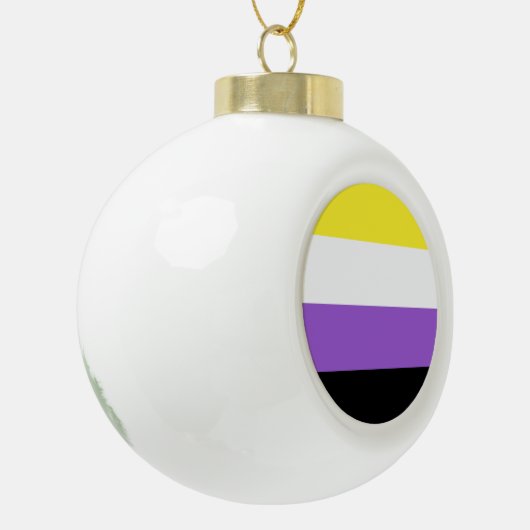 Markenzeichen für nicht-binäre Prix Keramik Kugel-Ornament (Links)